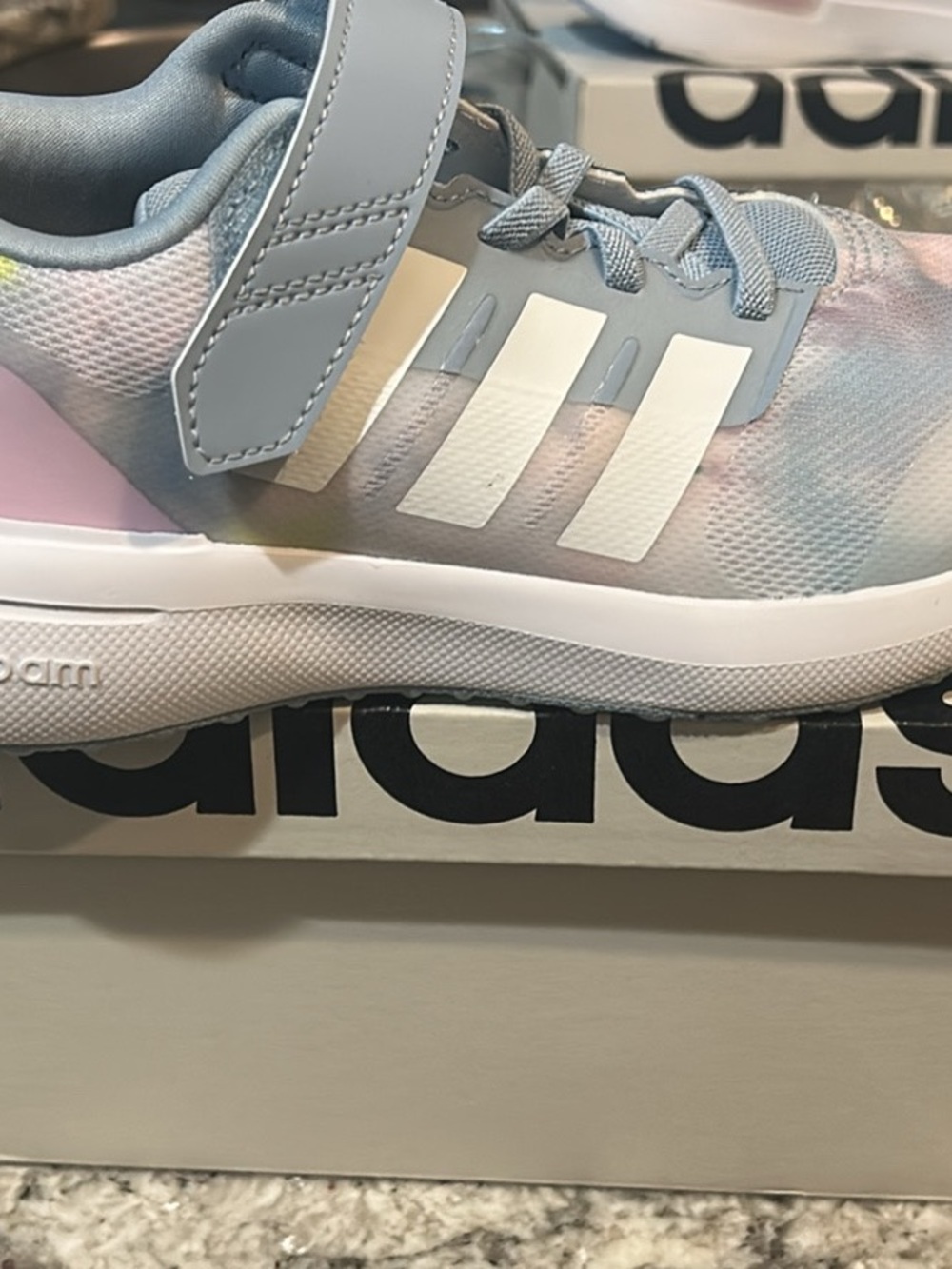 NIB!! adidas Kids' Pastel Tie-Dye Sneakers in Light Blue and Pink